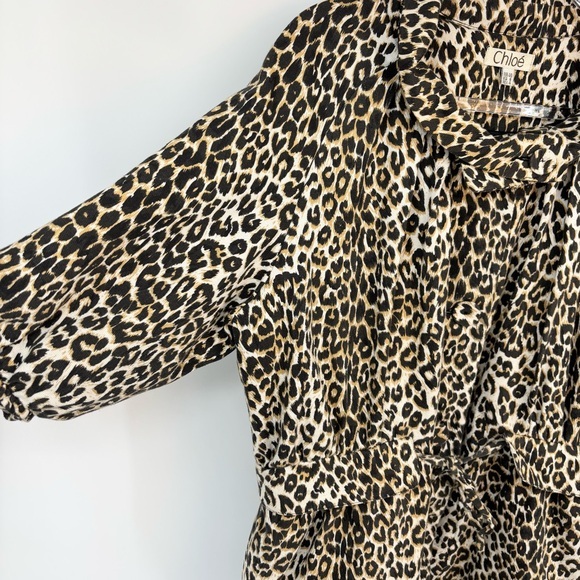 Chloe‎ Leopard Print Coat Size 8 Y2K Animal Print Glam Baddie - Picture 10 of 15